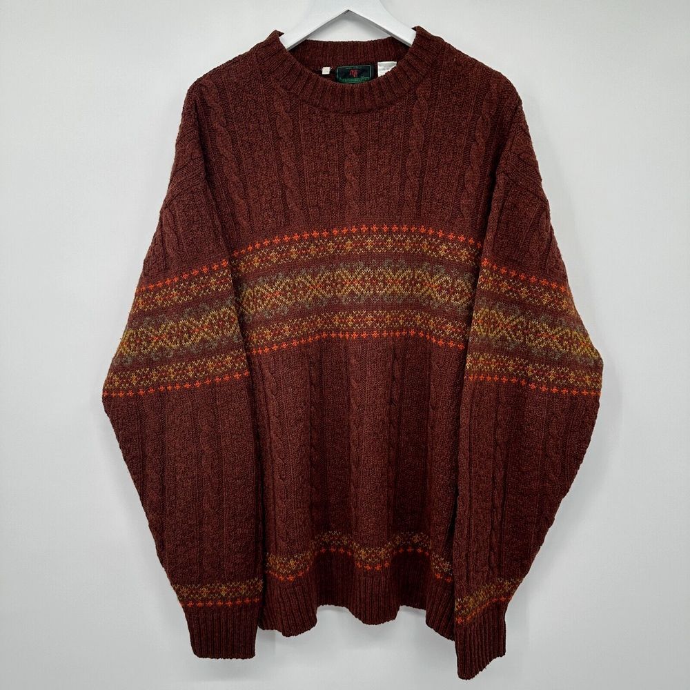Vintage Abercrombie Fitch Ecletric Sweater Size XL Mens 100% Wool Made in Italy